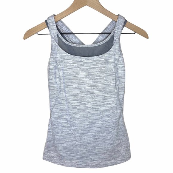 lululemon athletica Tops - Lululemon Gray criss cross compression tank with built in bra